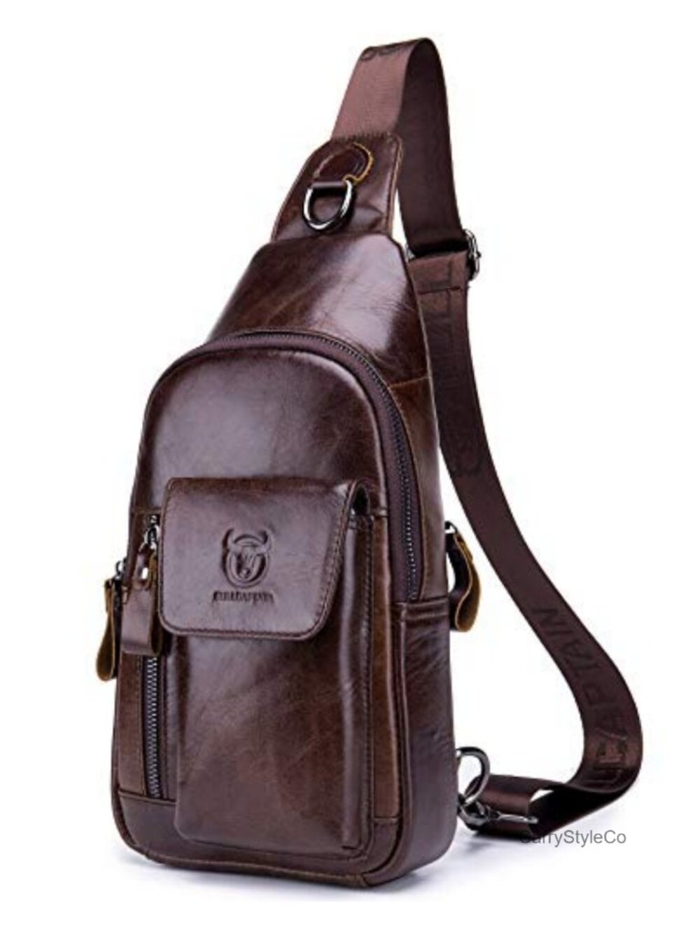 Genuine Leather Crossbody Sling Bag Casual Daypack Travel Backpack